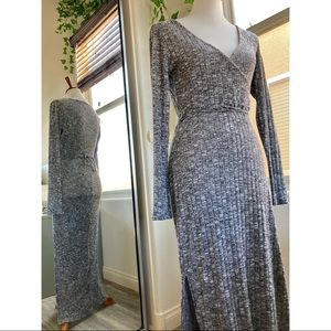 Grey maxi wrap dress